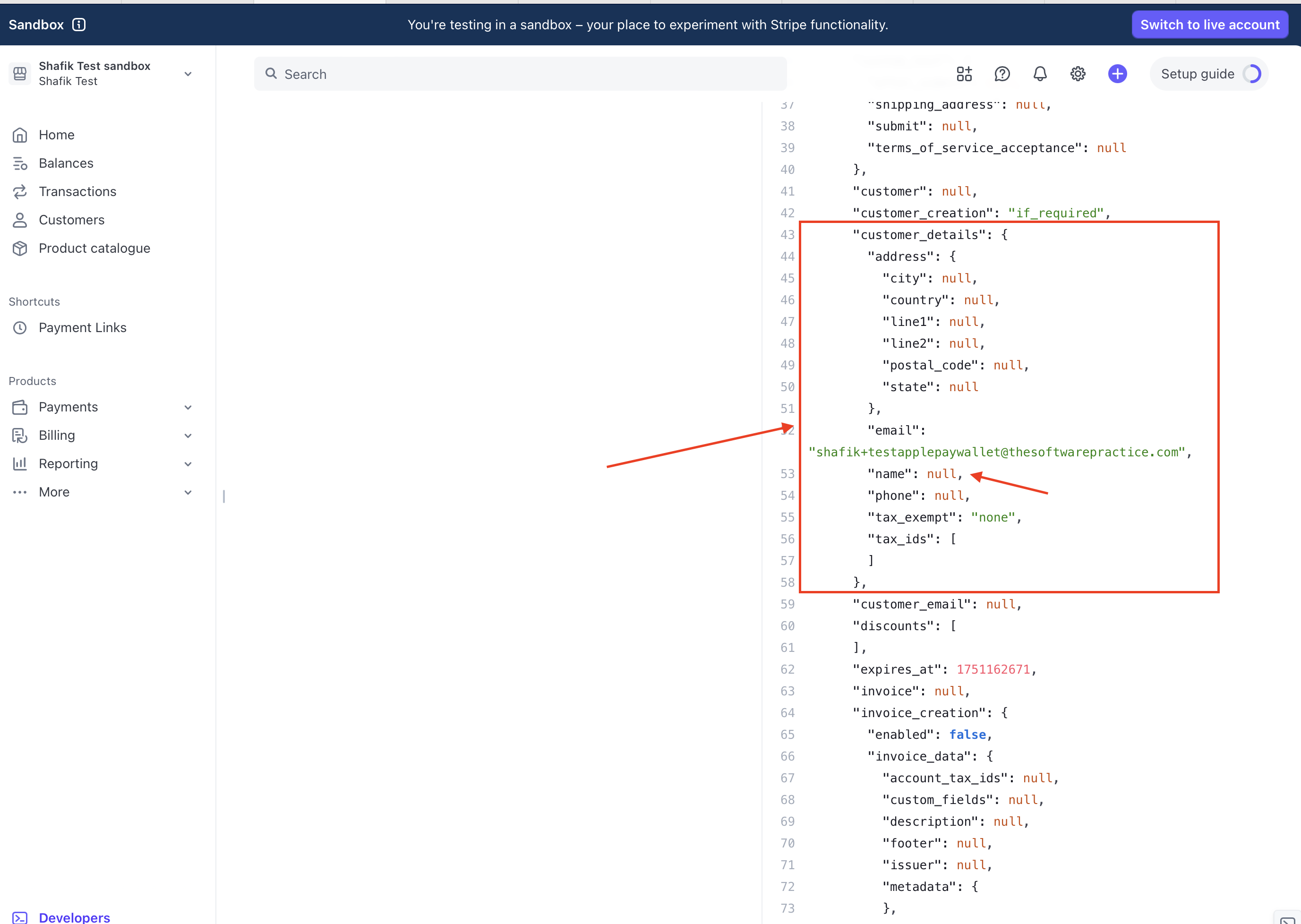 webhook callback payload without customer name